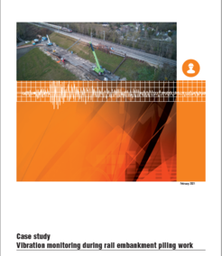 Vibration monitoring during rail embankment piling work